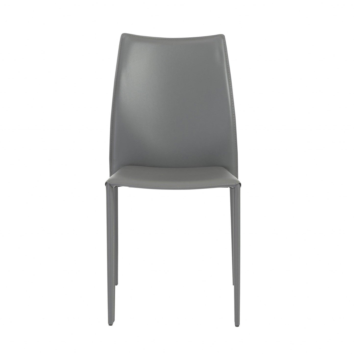 Set of Two Premium All Light Gray Stacking Dining Chairs - AFS