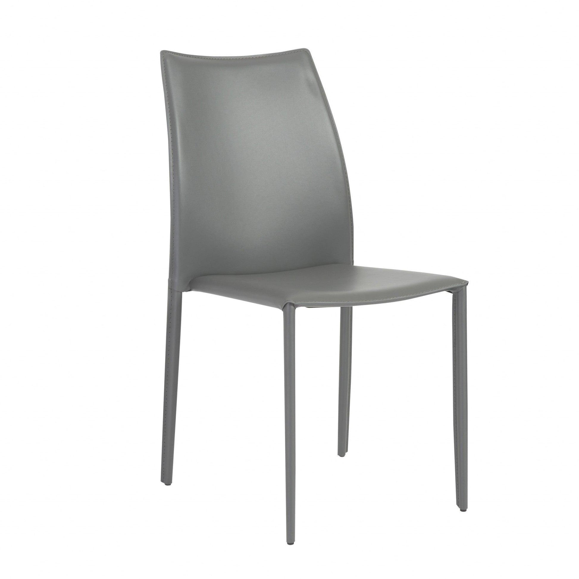 Set of Two Premium All Light Gray Stacking Dining Chairs - AFS