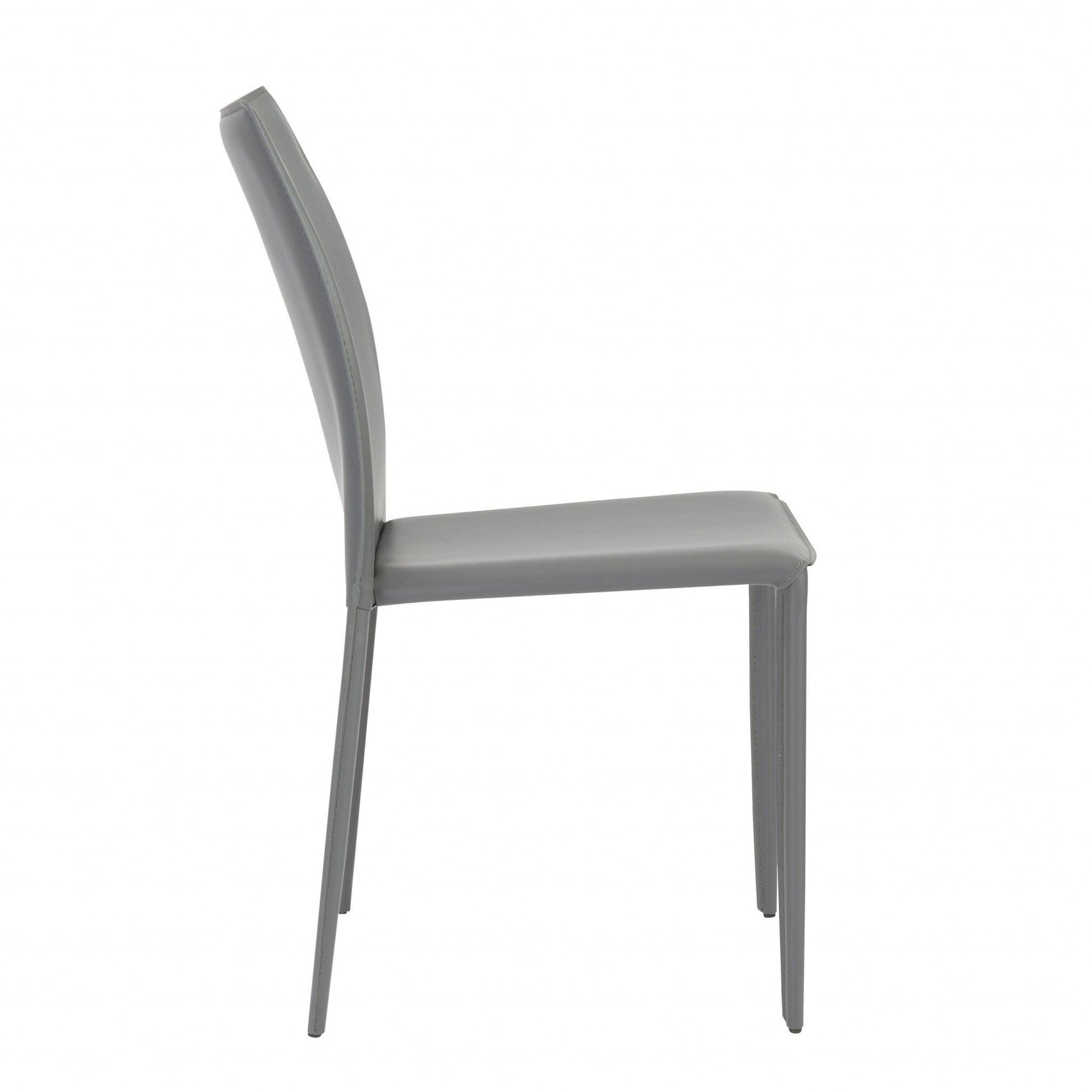 Set of Two Premium All Light Gray Stacking Dining Chairs - AFS