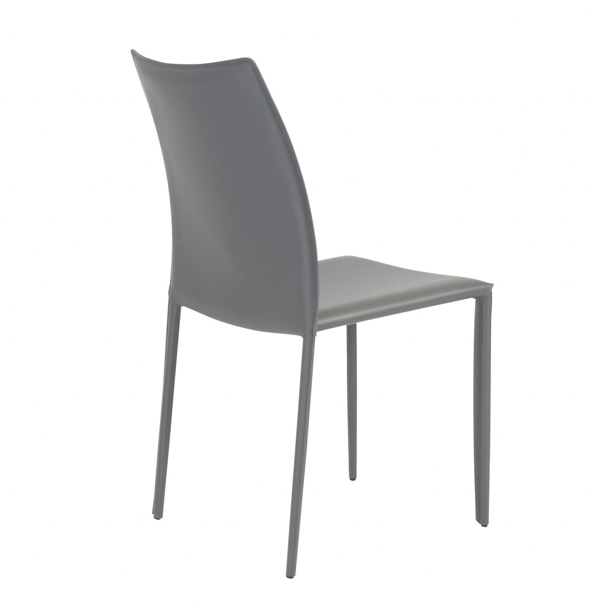 Set of Two Premium All Light Gray Stacking Dining Chairs - AFS