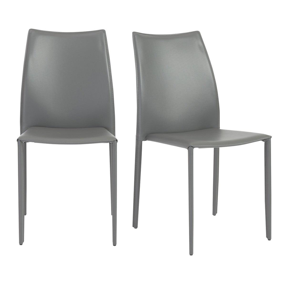 Set of Two Premium All Light Gray Stacking Dining Chairs - AFS