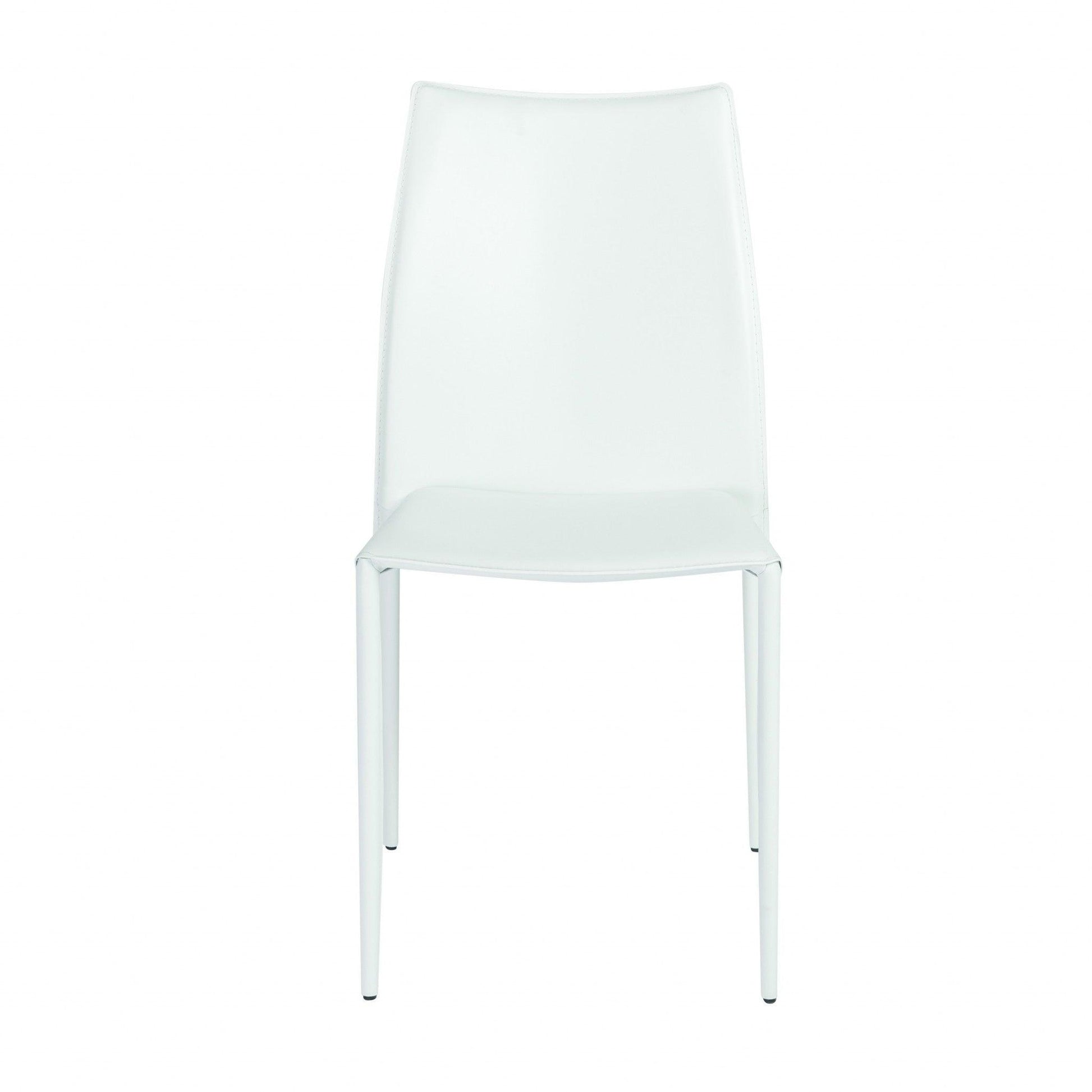 Set of Two Premium All White Stacking Dining Chairs - AFS