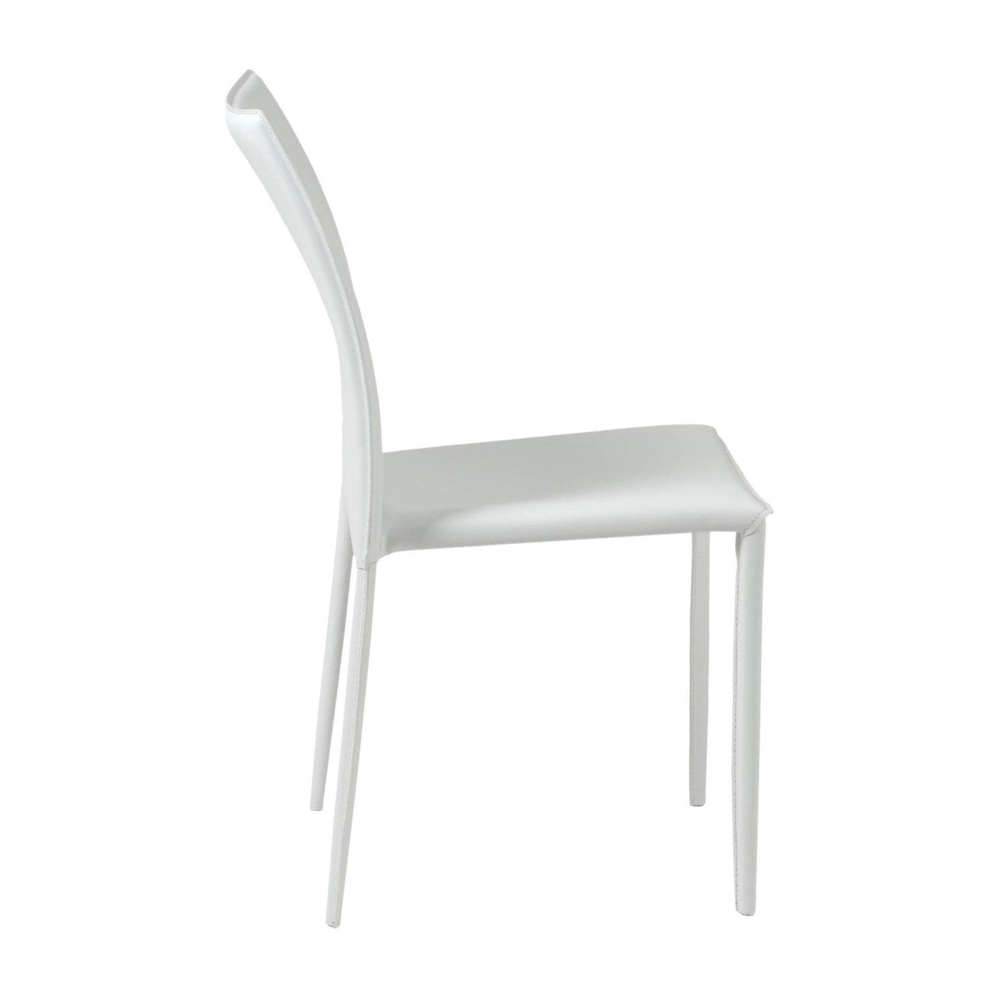 Set of Two Premium All White Stacking Dining Chairs - AFS