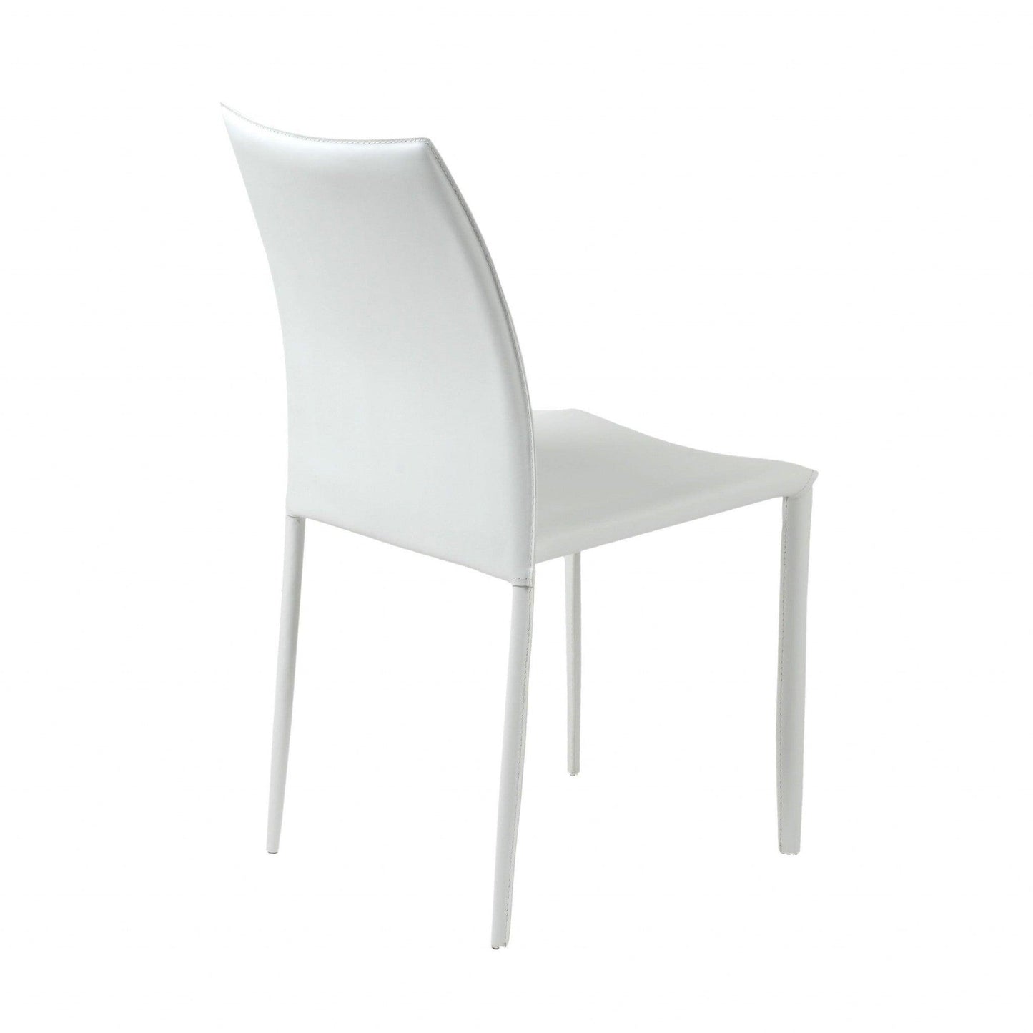 Set of Two Premium All White Stacking Dining Chairs - AFS