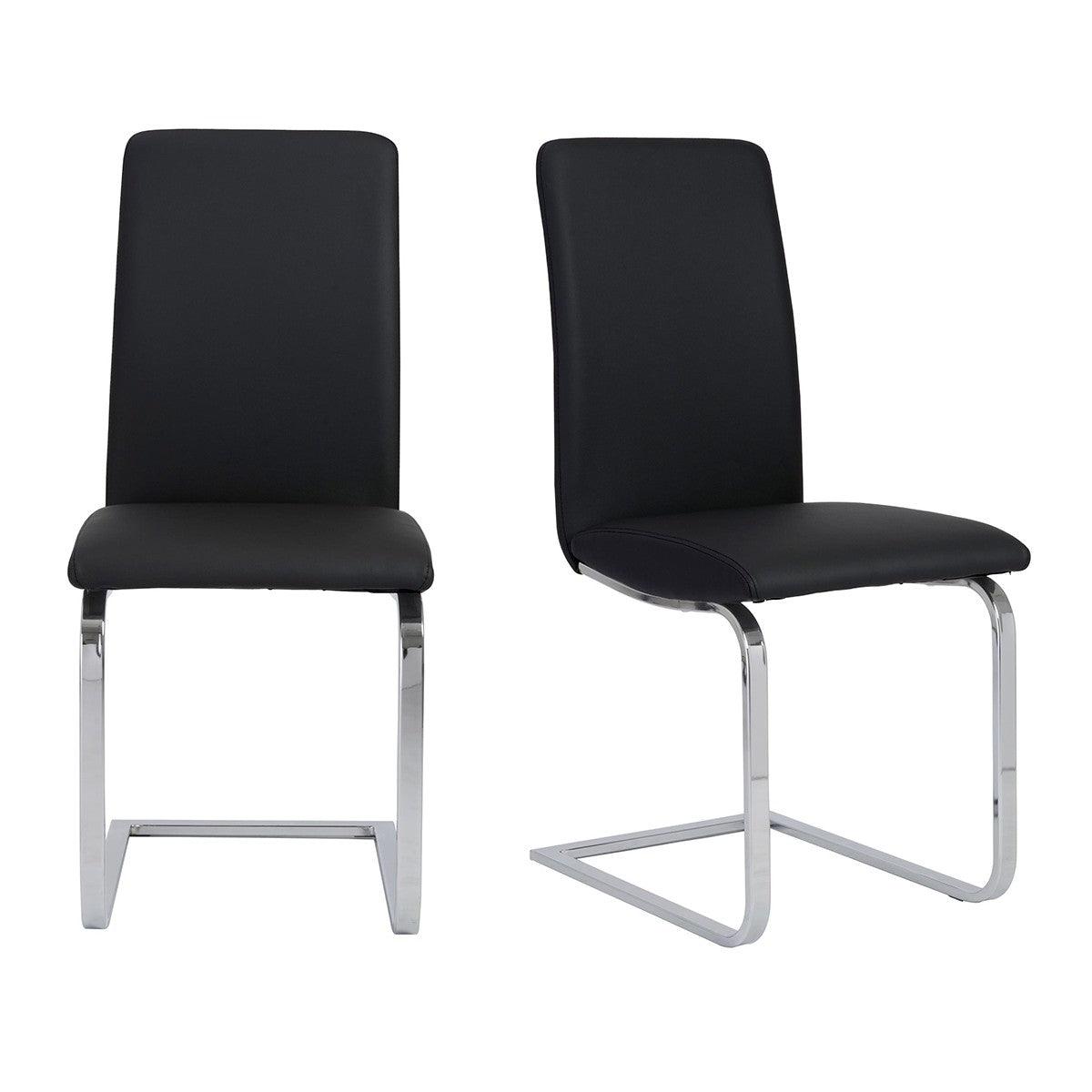 Set of Two Mod Black and Silver Dining Chairs - AFS