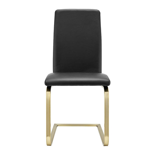 Set of Two Mod Black and Gold Dining Chairs - AFS