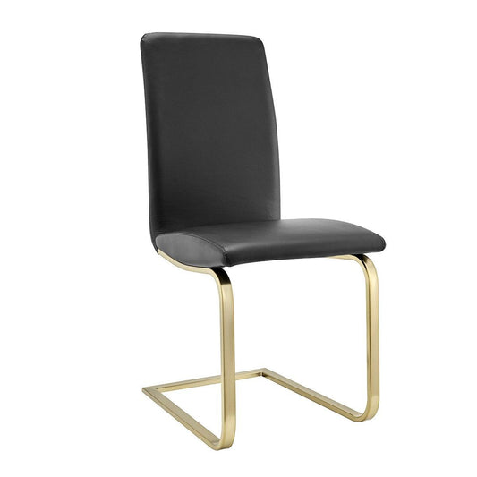 Set of Two Mod Black and Gold Dining Chairs - AFS