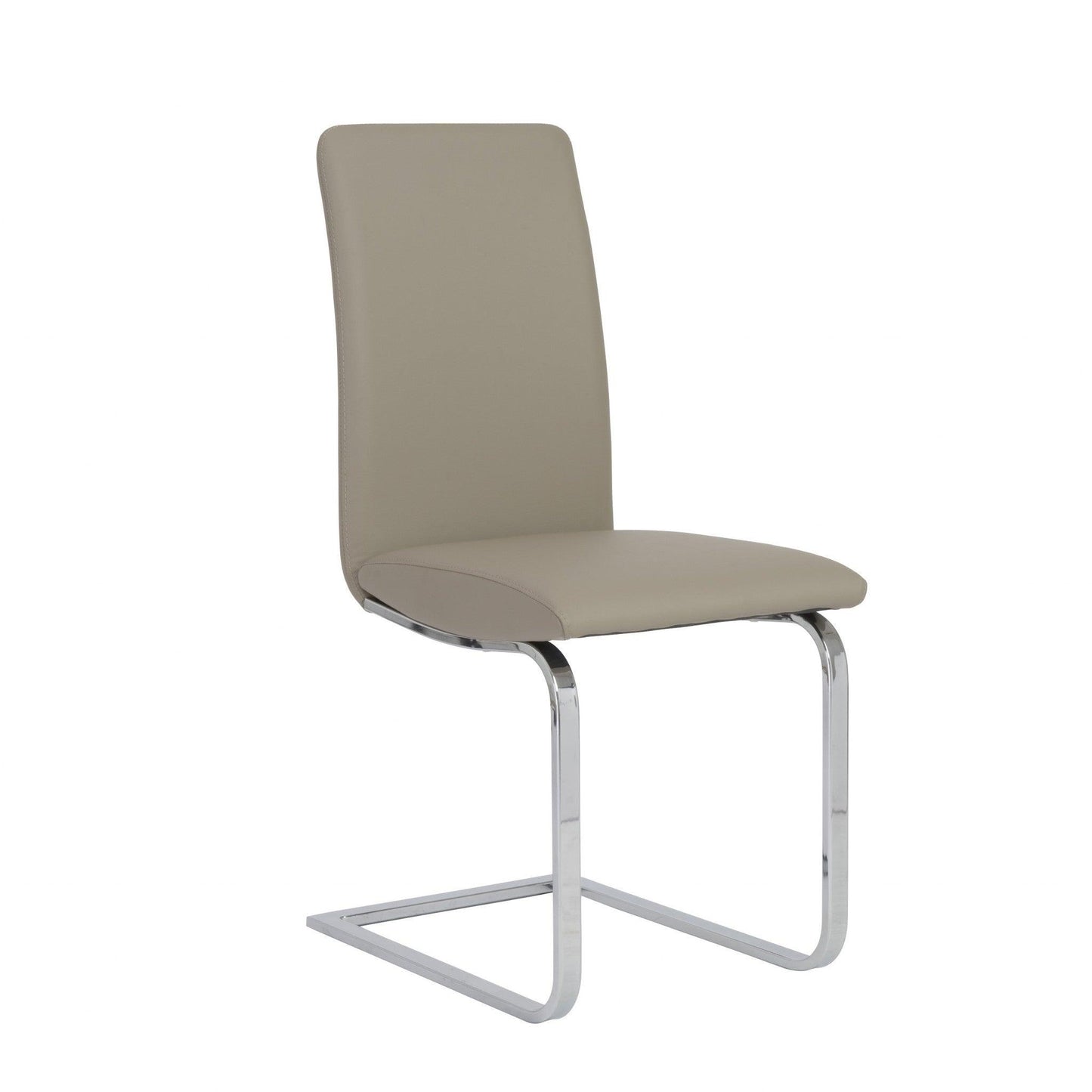 Set of Two Mod Light Gray and Silver Dining Chairs - AFS