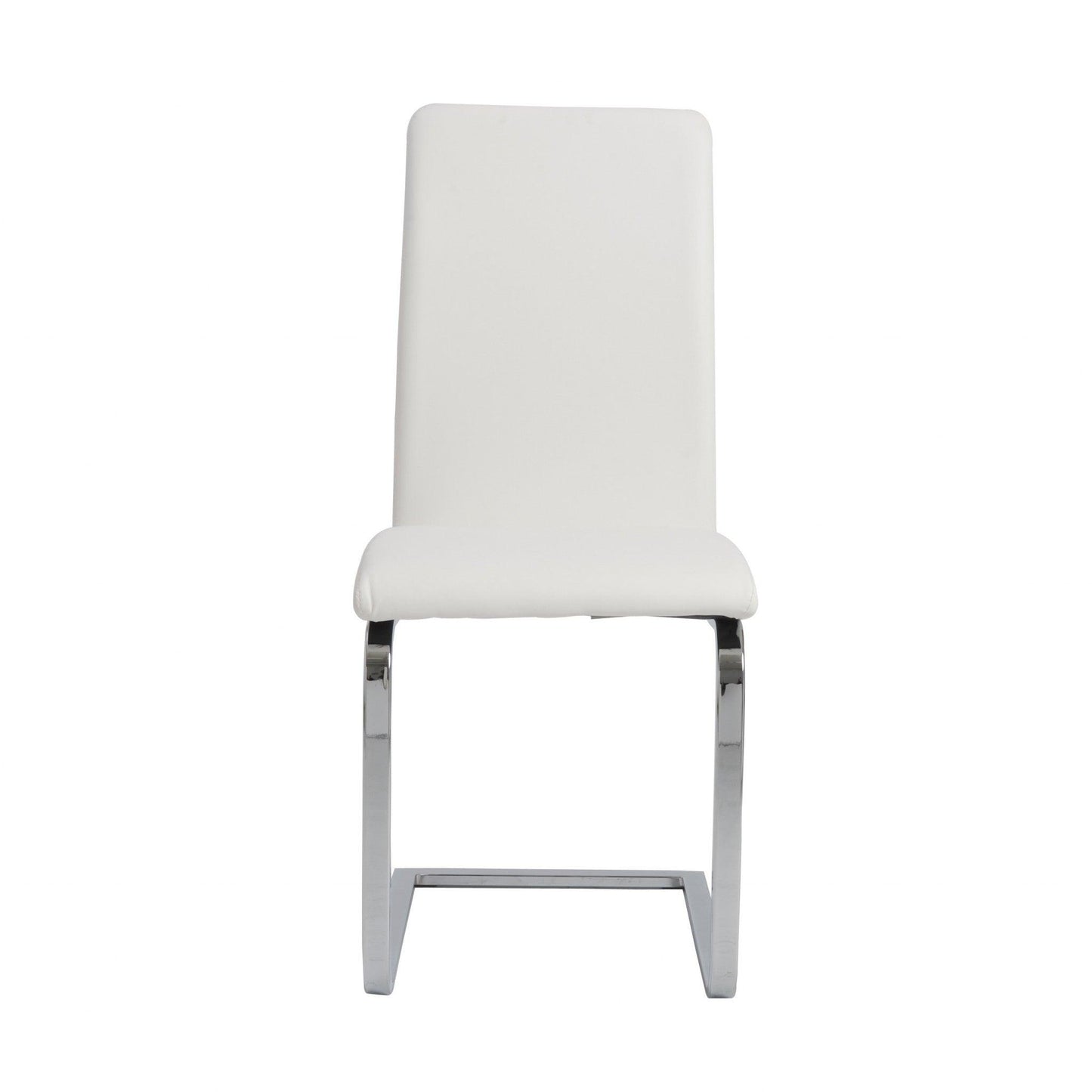 Set of Two Mod White and Silver Dining Chairs - AFS