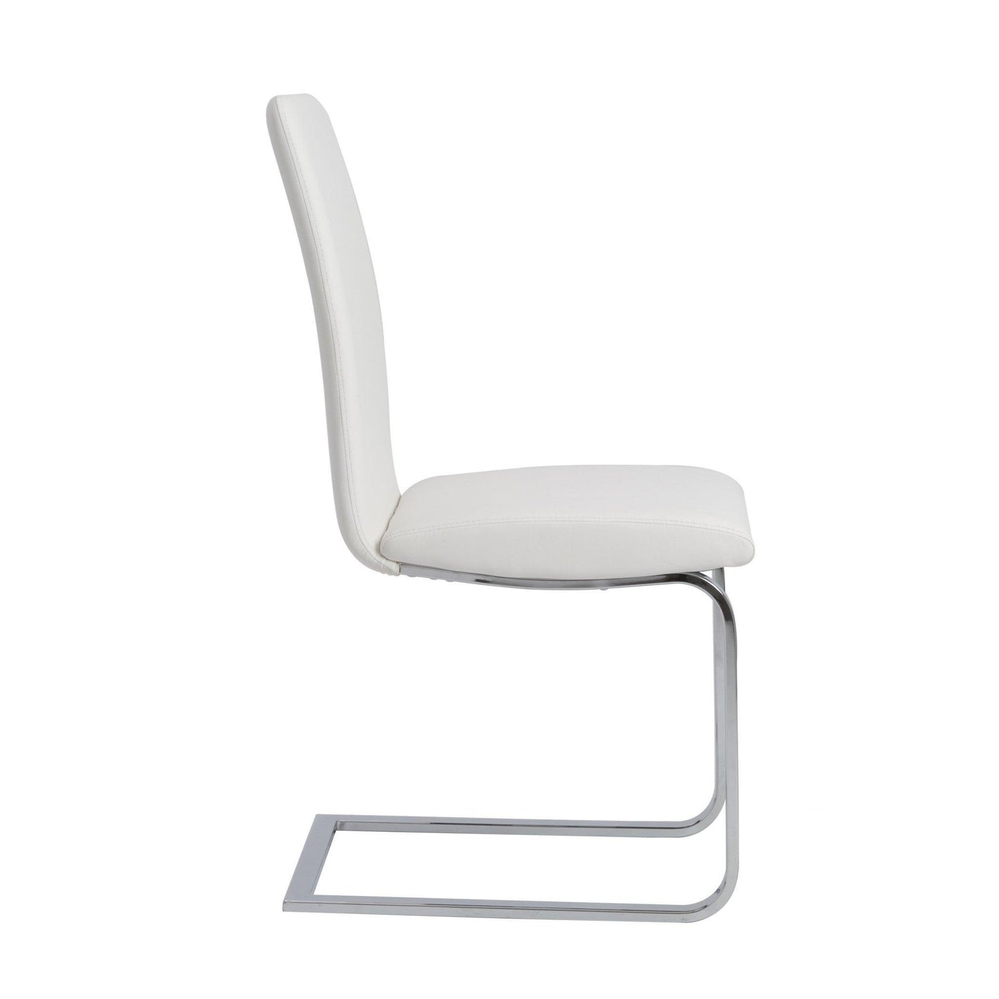 Set of Two Mod White and Silver Dining Chairs - AFS