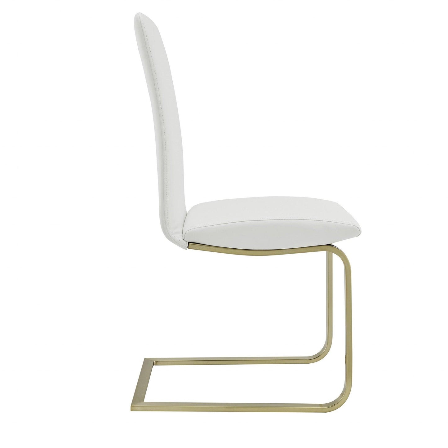 Set of Two Mod White and Gold Dining Chairs - AFS