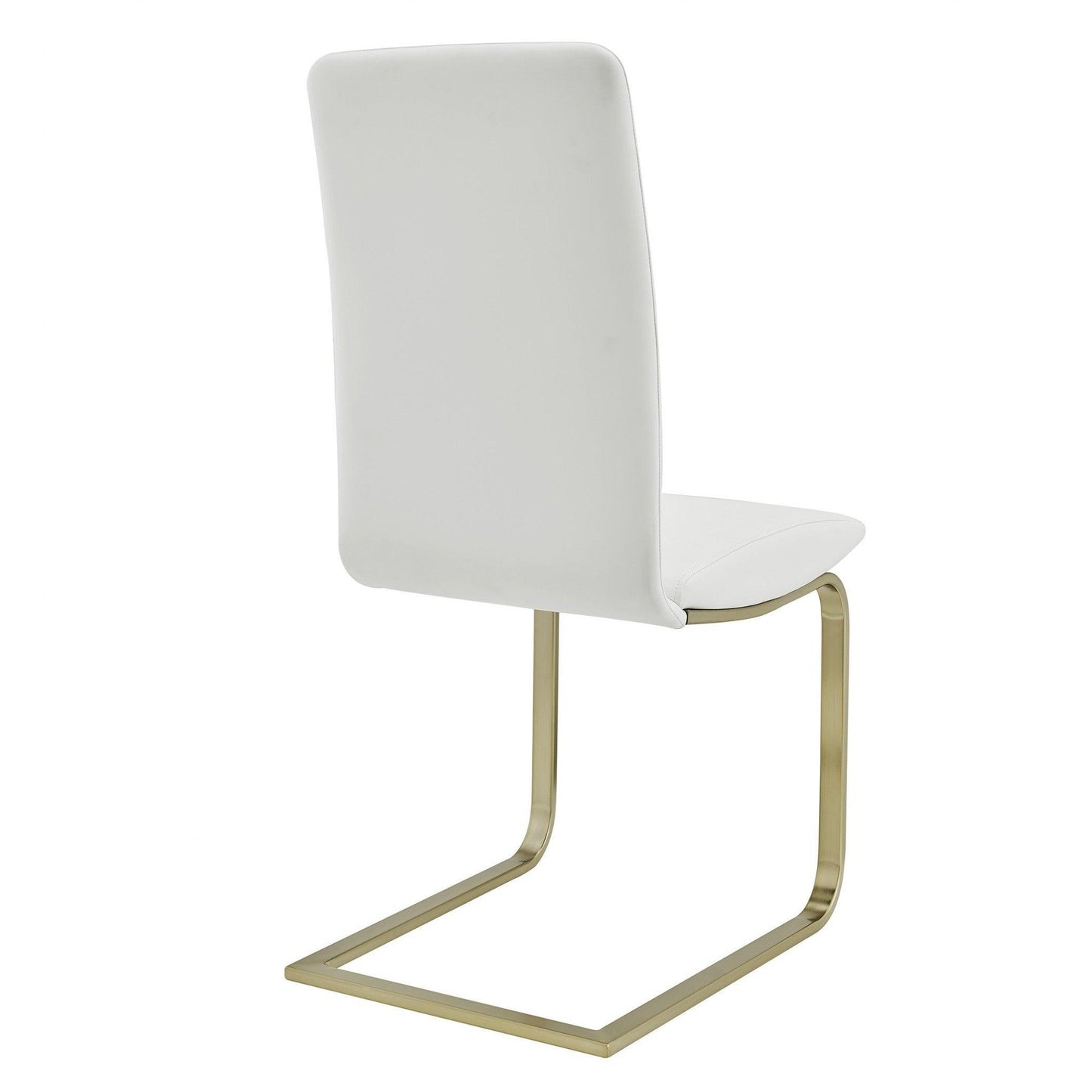 Set of Two Mod White and Gold Dining Chairs - AFS