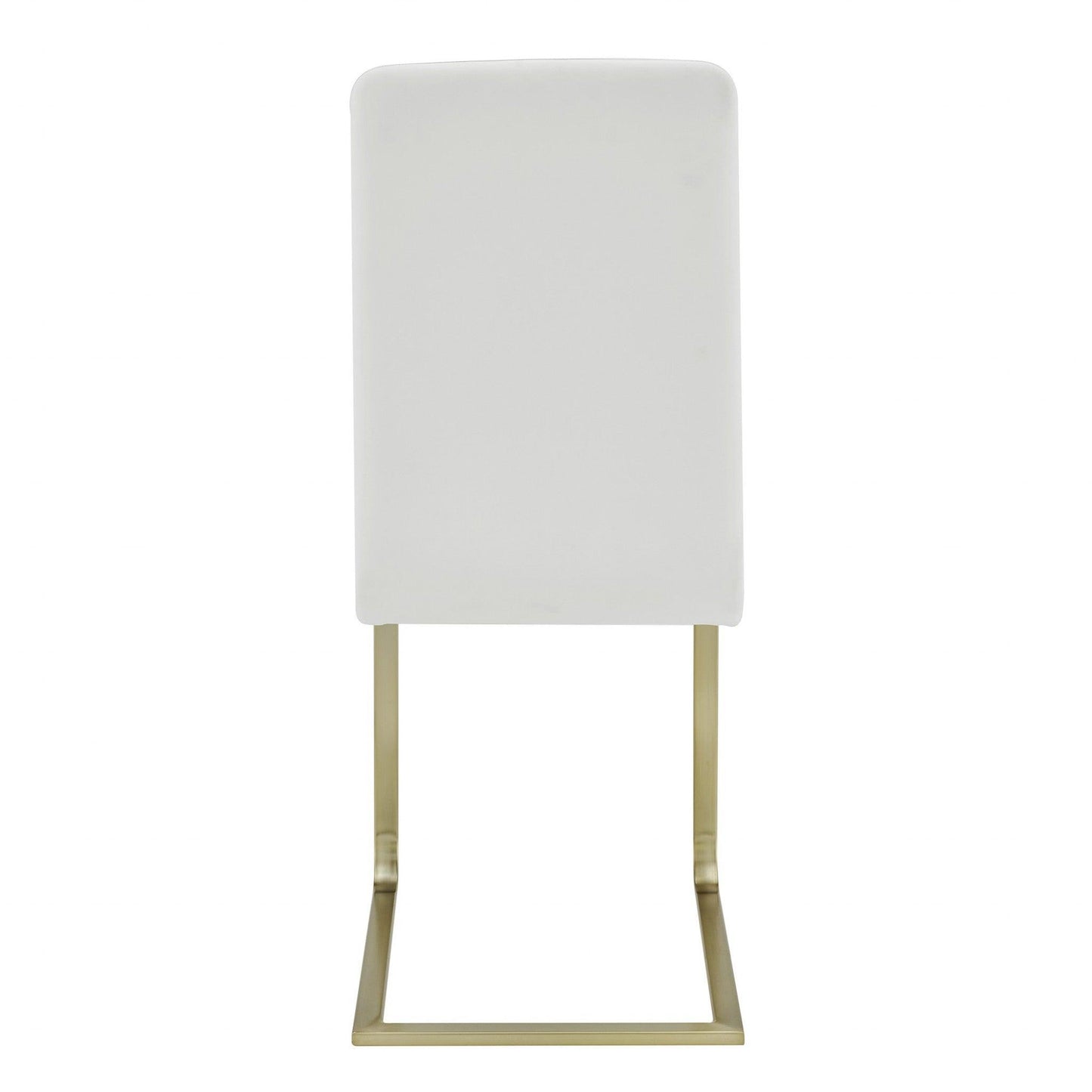 Set of Two Mod White and Gold Dining Chairs - AFS