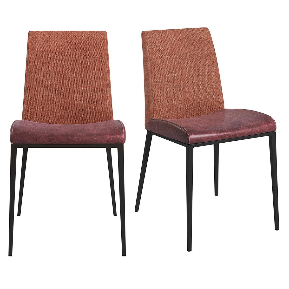 Set of Two Brown and Rust Stainless Steel Chairs - AFS