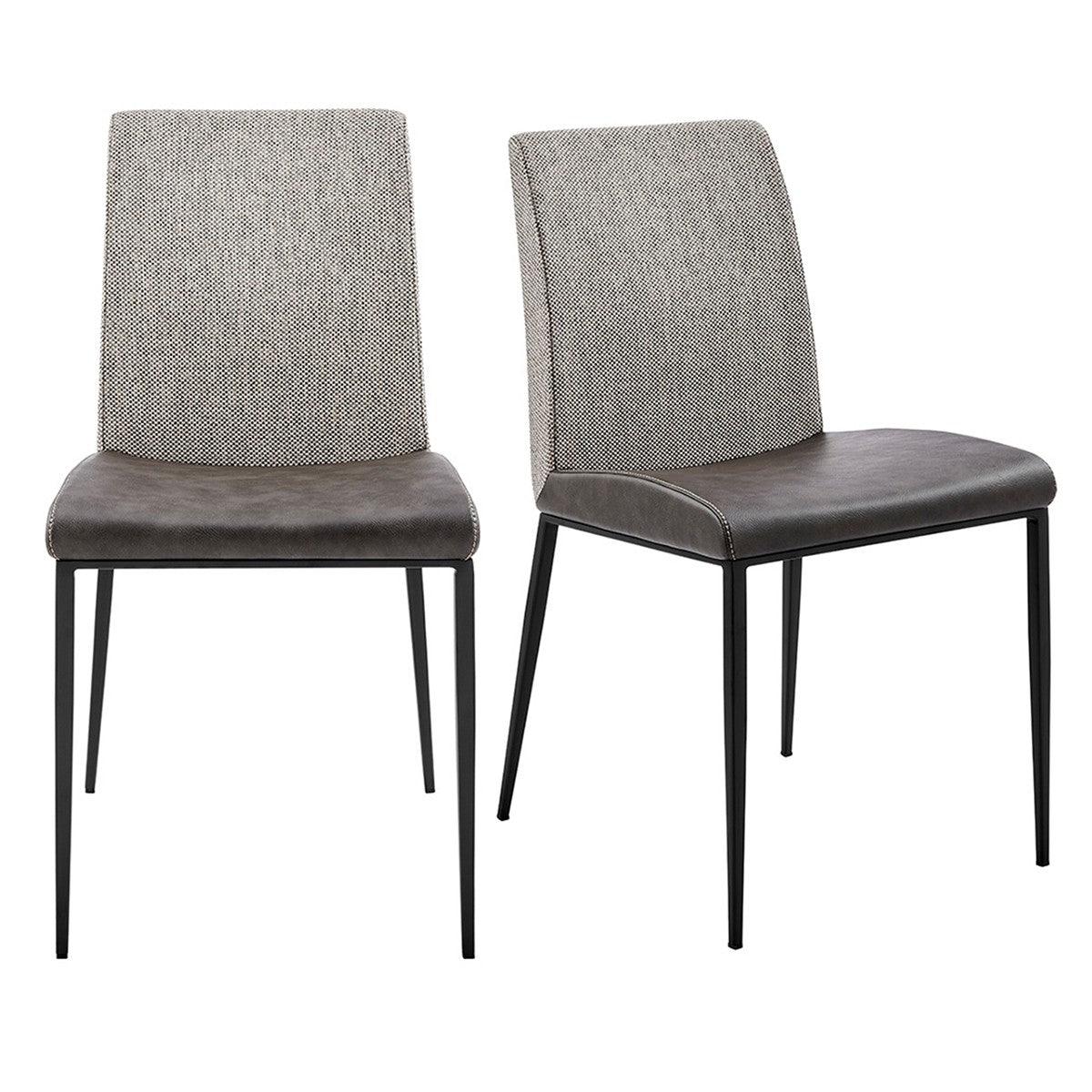 Set of Two Gray and Light Gray Stainless Steel Chairs - AFS