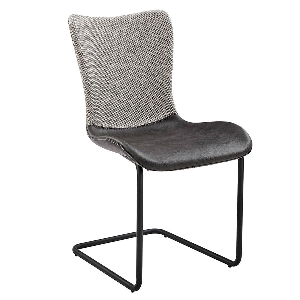 Set of Two Gray Metro Mix Cantilever Dining Chairs - AFS