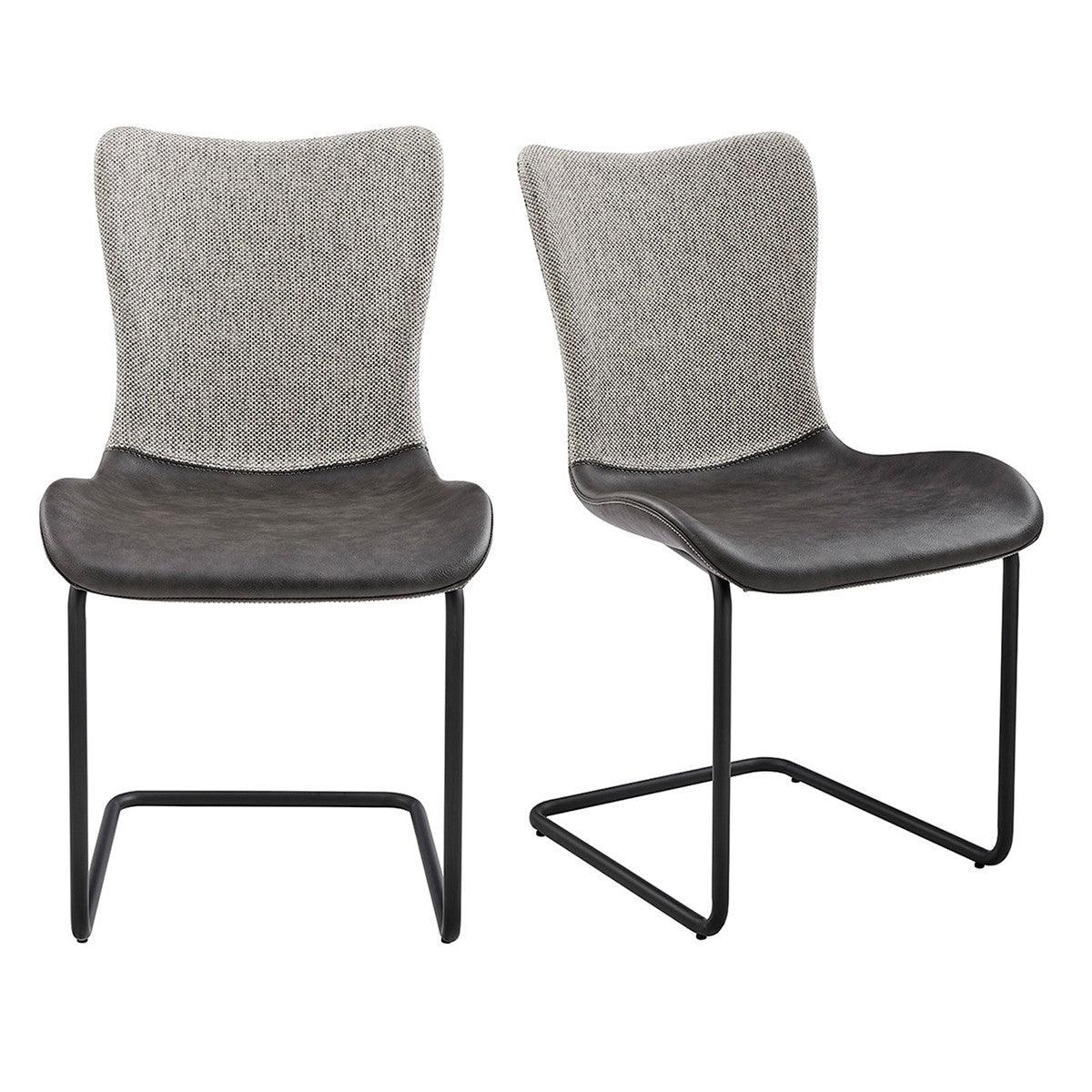 Set of Two Gray Metro Mix Cantilever Dining Chairs - AFS