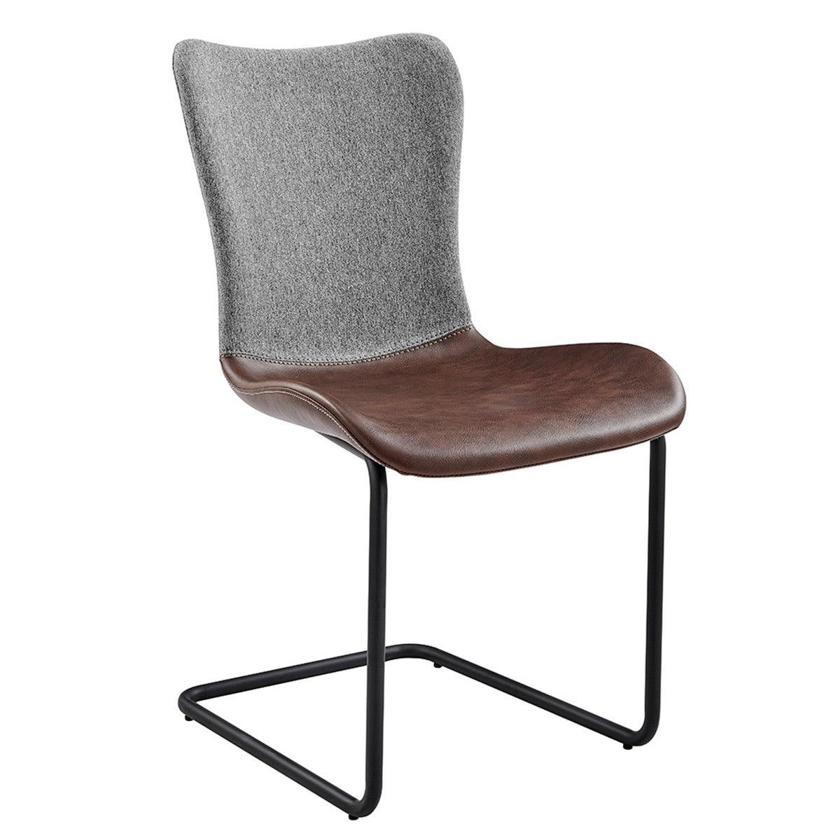 Set of Two Brown Metro Mix Cantilever Dining Chairs - AFS