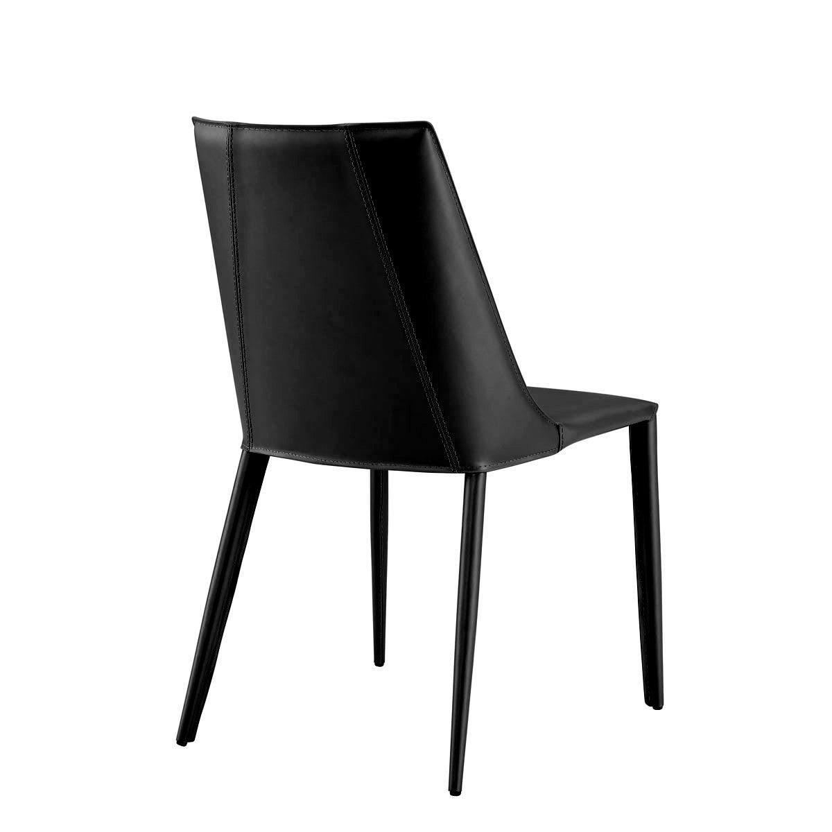 Sleek All Black Faux Leather Dining or Side Chair - AFS