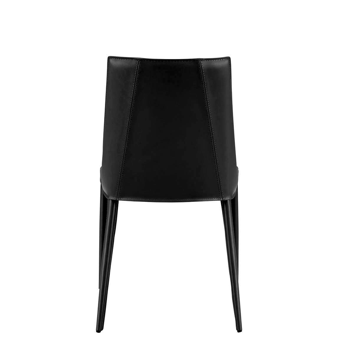 Sleek All Black Faux Leather Dining or Side Chair - AFS