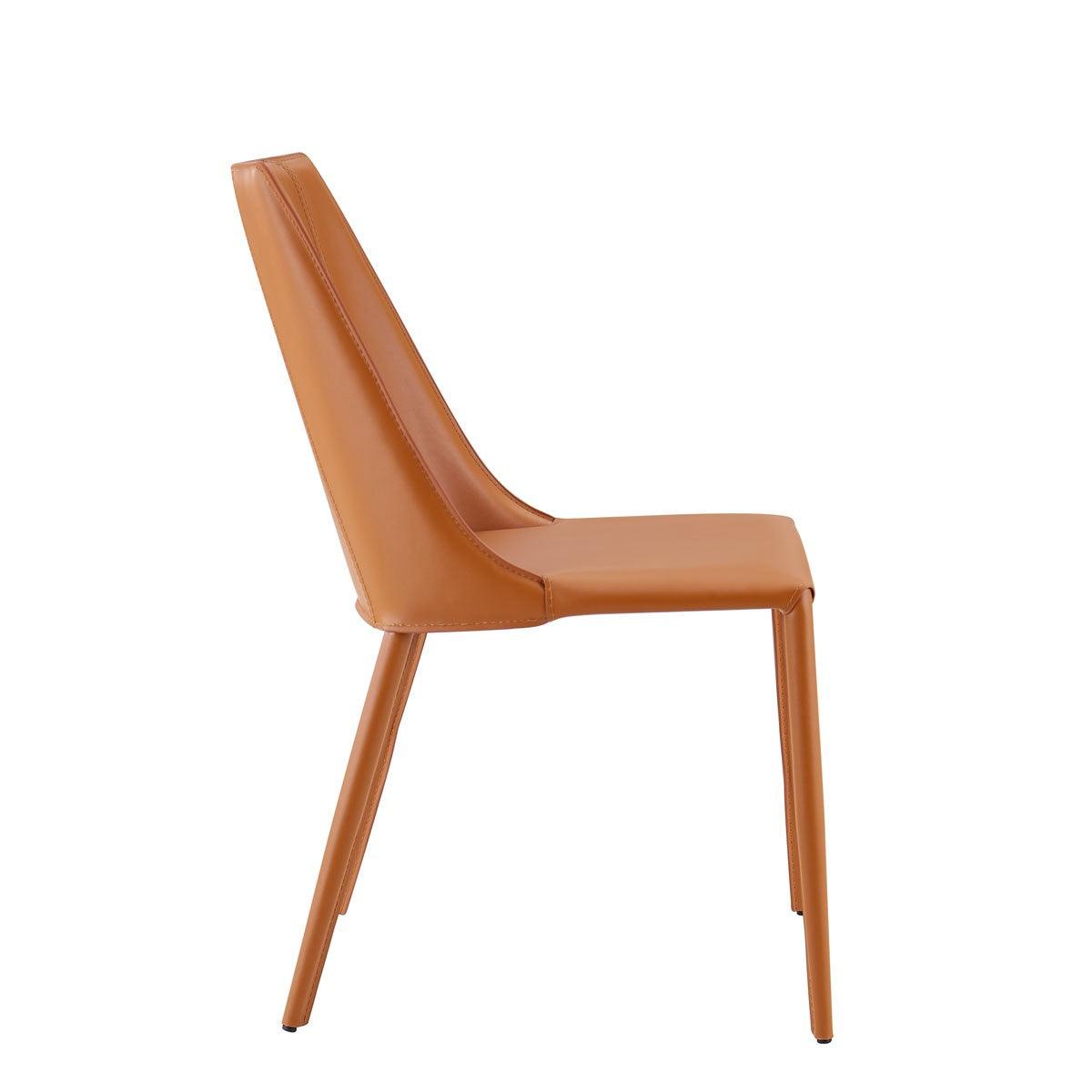 Sleek All Terra Cotta Faux Leather Dining or Side Chair - AFS