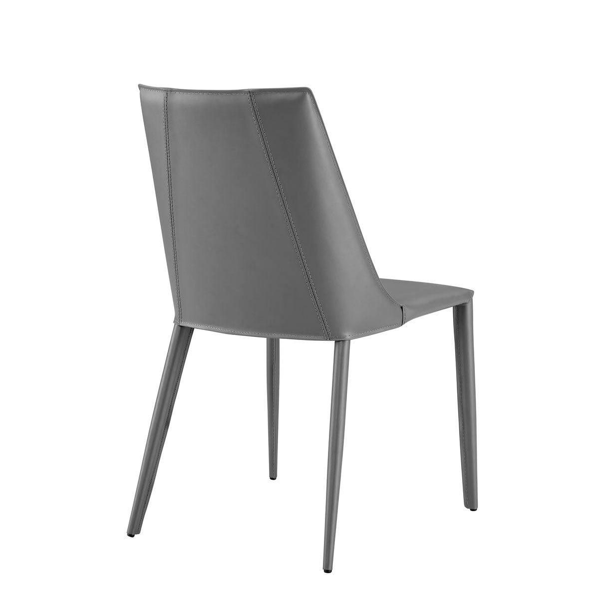 Sleek All Dark Gray Faux Leather Dining or Side Chair - AFS