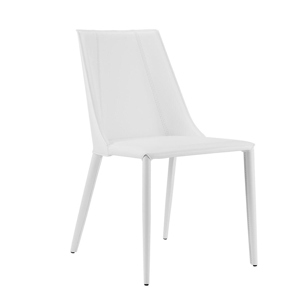 Sleek All White Faux Leather Dining or Side Chair - AFS