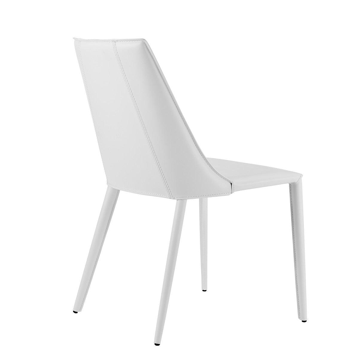 Sleek All White Faux Leather Dining or Side Chair - AFS