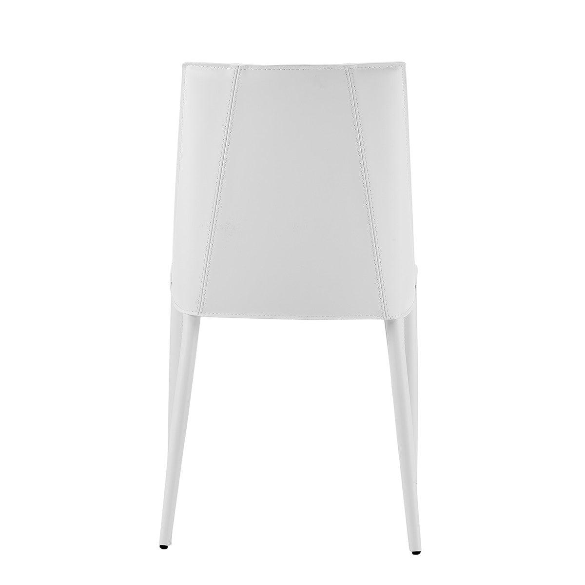 Sleek All White Faux Leather Dining or Side Chair - AFS