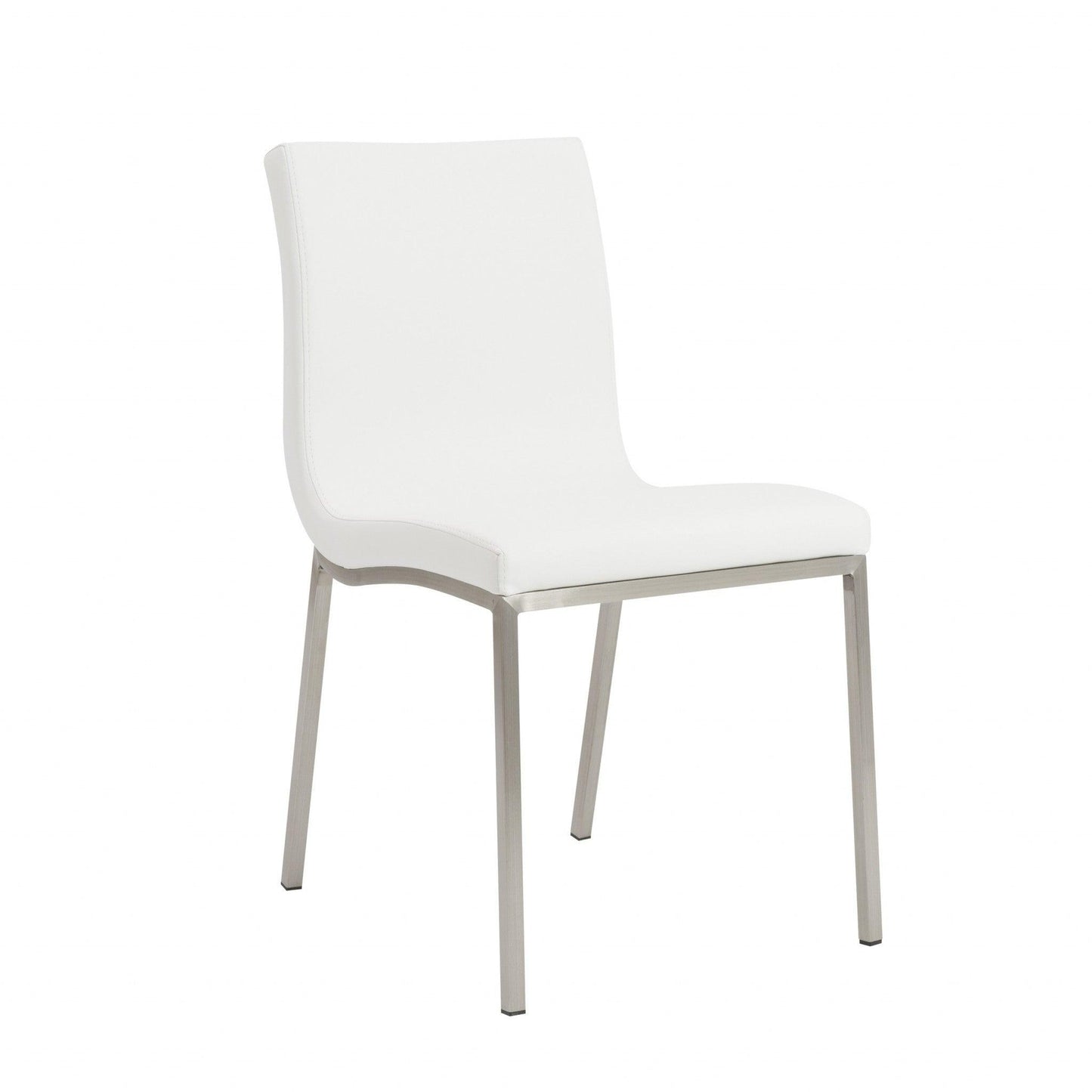 Set of Two Minimalist White Faux Faux Leather Chairs - AFS