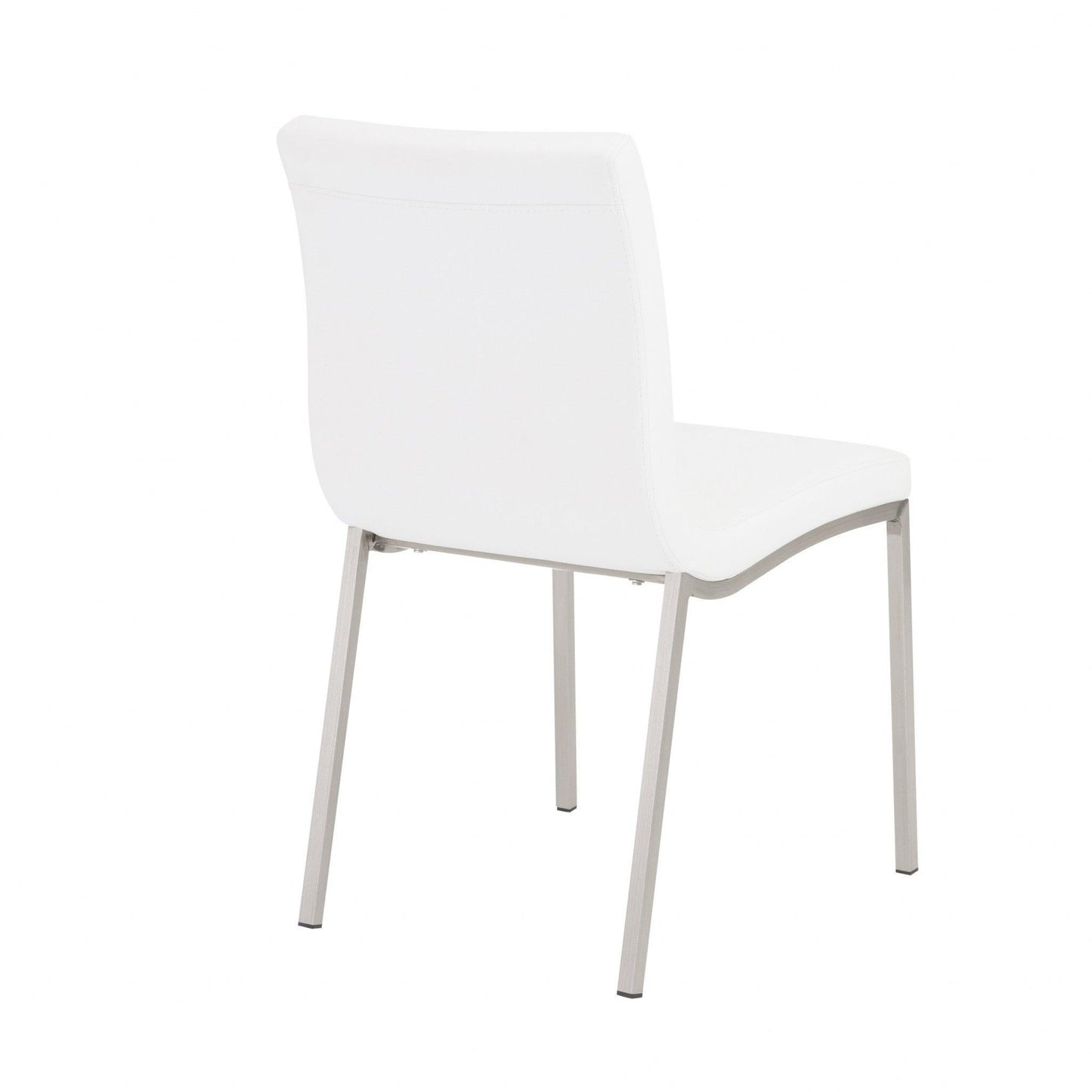 Set of Two Minimalist White Faux Faux Leather Chairs - AFS