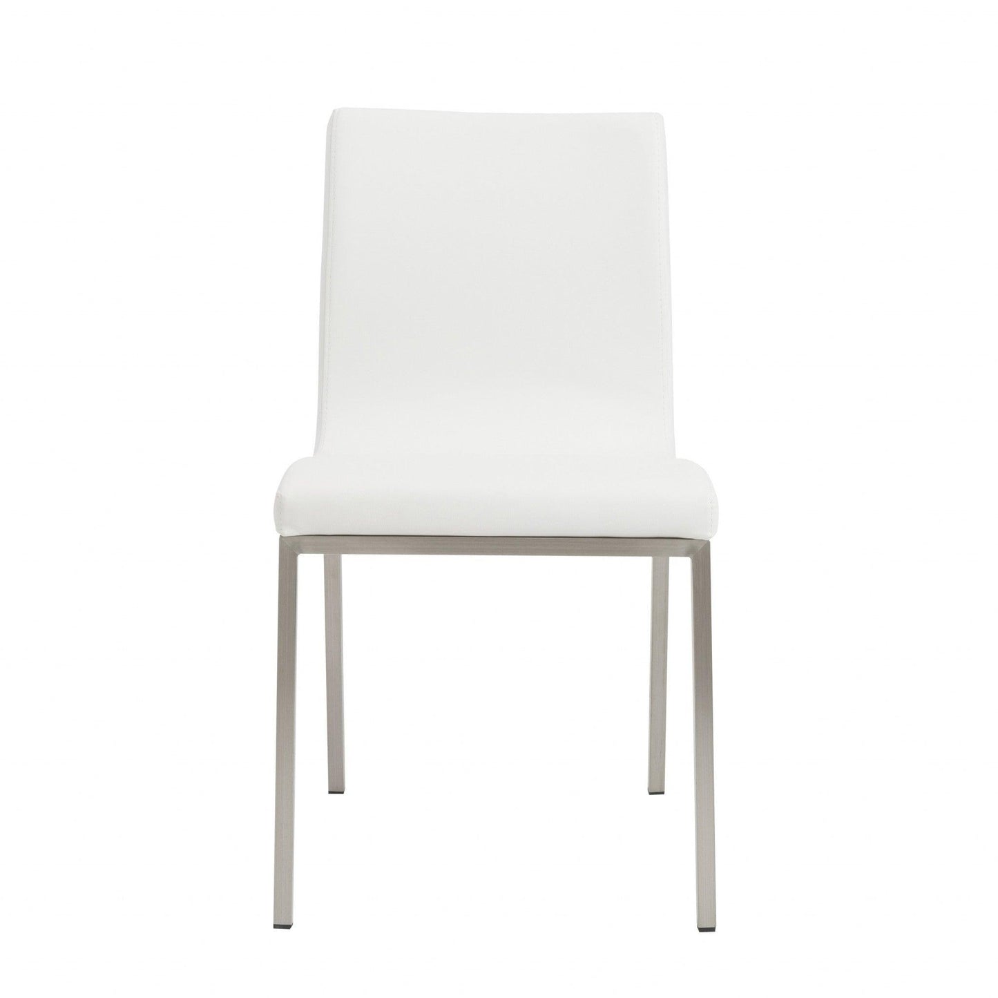 Set of Two Minimalist White Faux Faux Leather Chairs - AFS