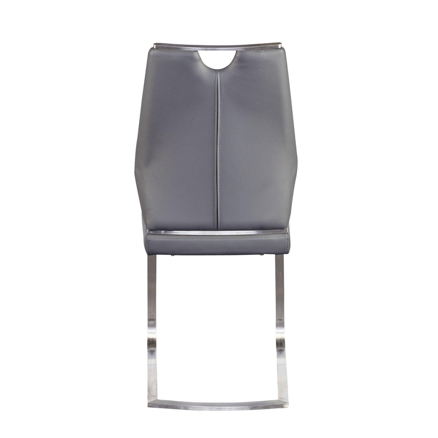 Set of Two Light Gray Faux Leather Cantilever Chairs - AFS