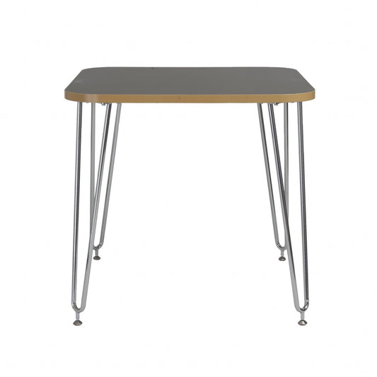 Gray and Chrome Retro Dining Table Desk - AFS