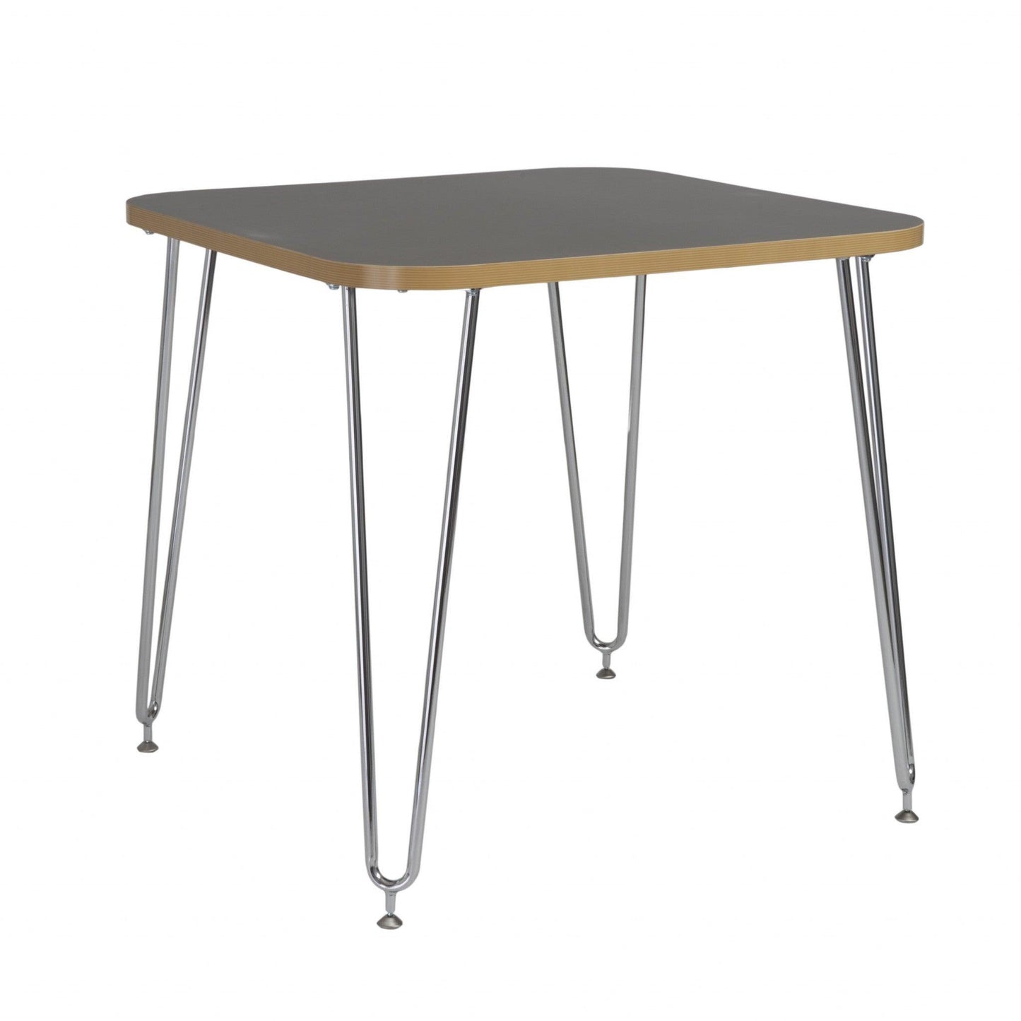 Gray and Chrome Retro Dining Table Desk - AFS