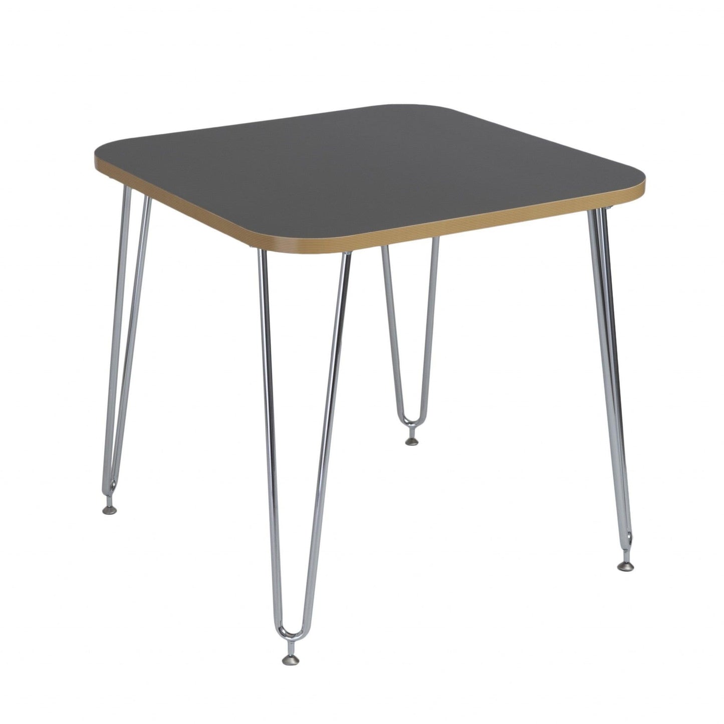 Gray and Chrome Retro Dining Table Desk - AFS