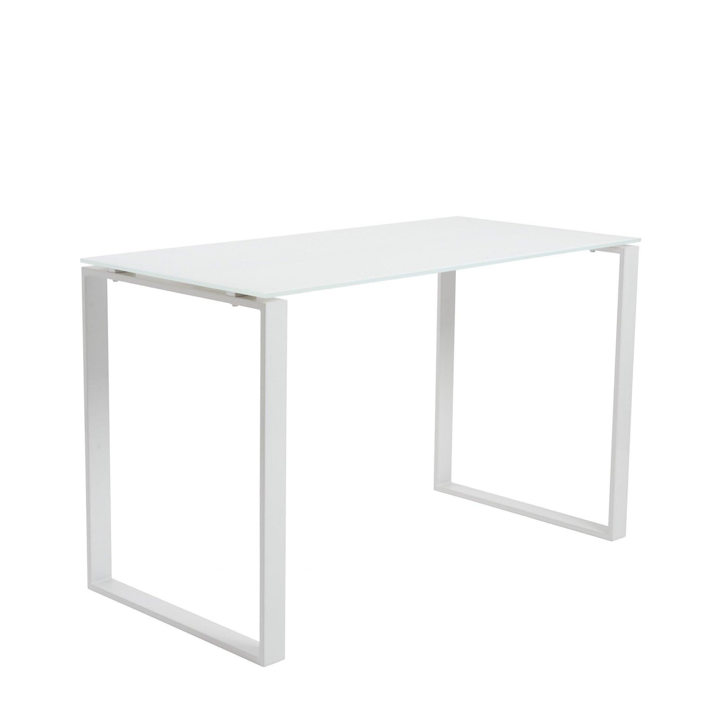 Pro Mod White Glass and White Steel Desk - AFS