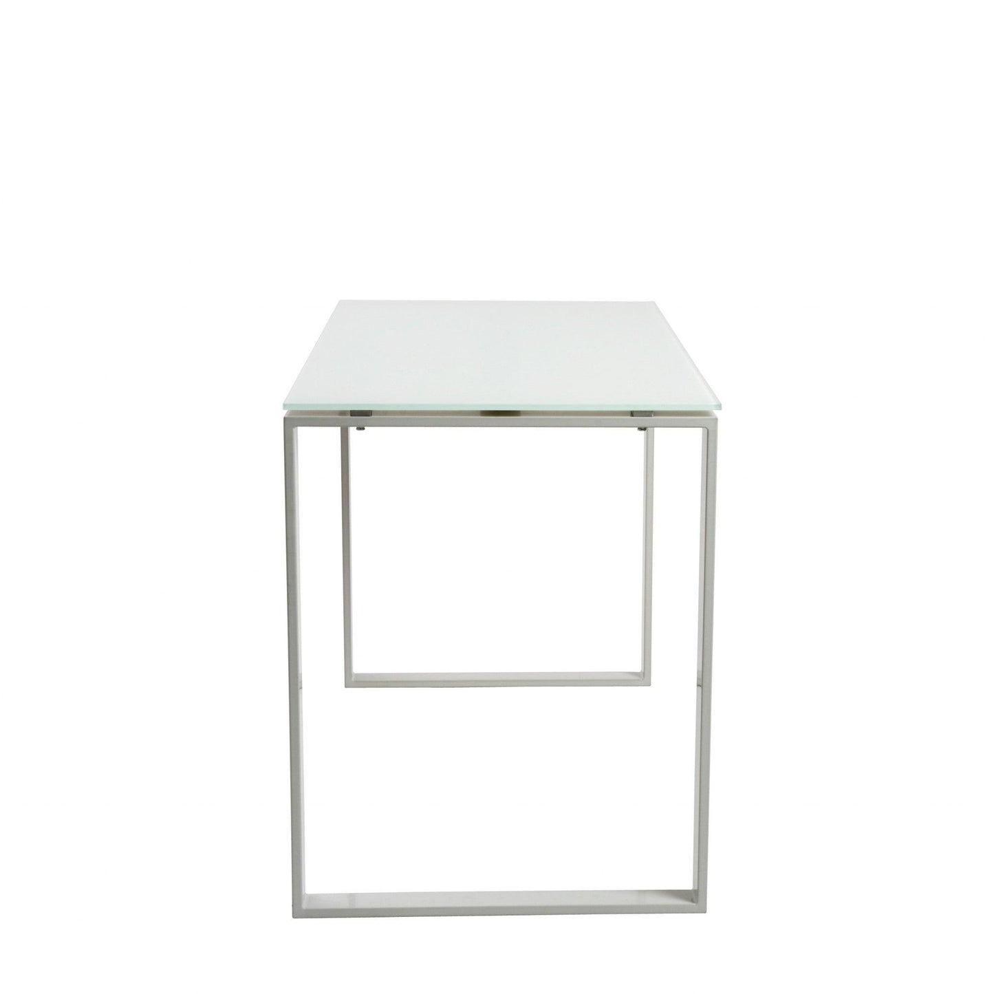 Pro Mod White Glass and White Steel Desk - AFS