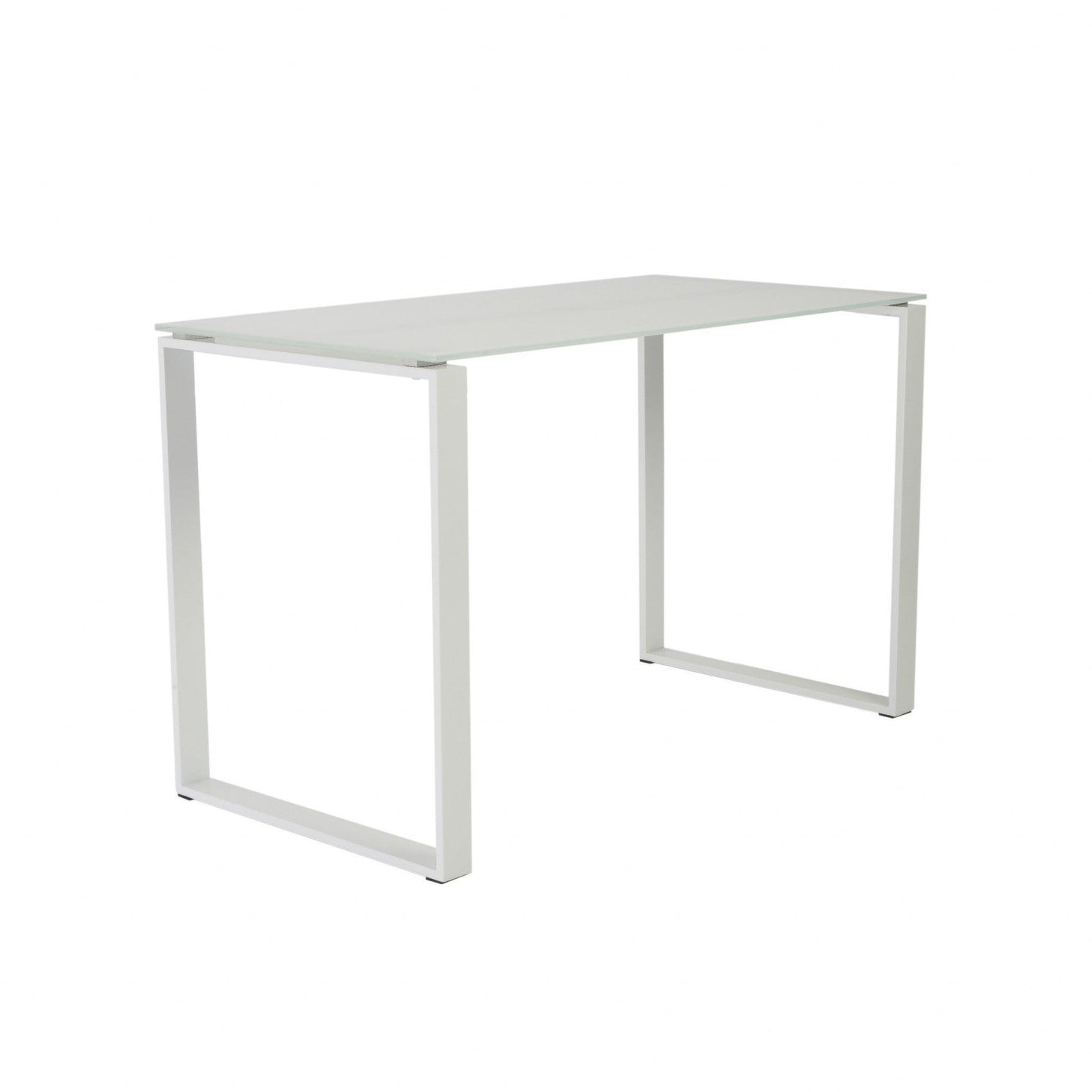 Pro Mod White Glass and White Steel Desk - AFS