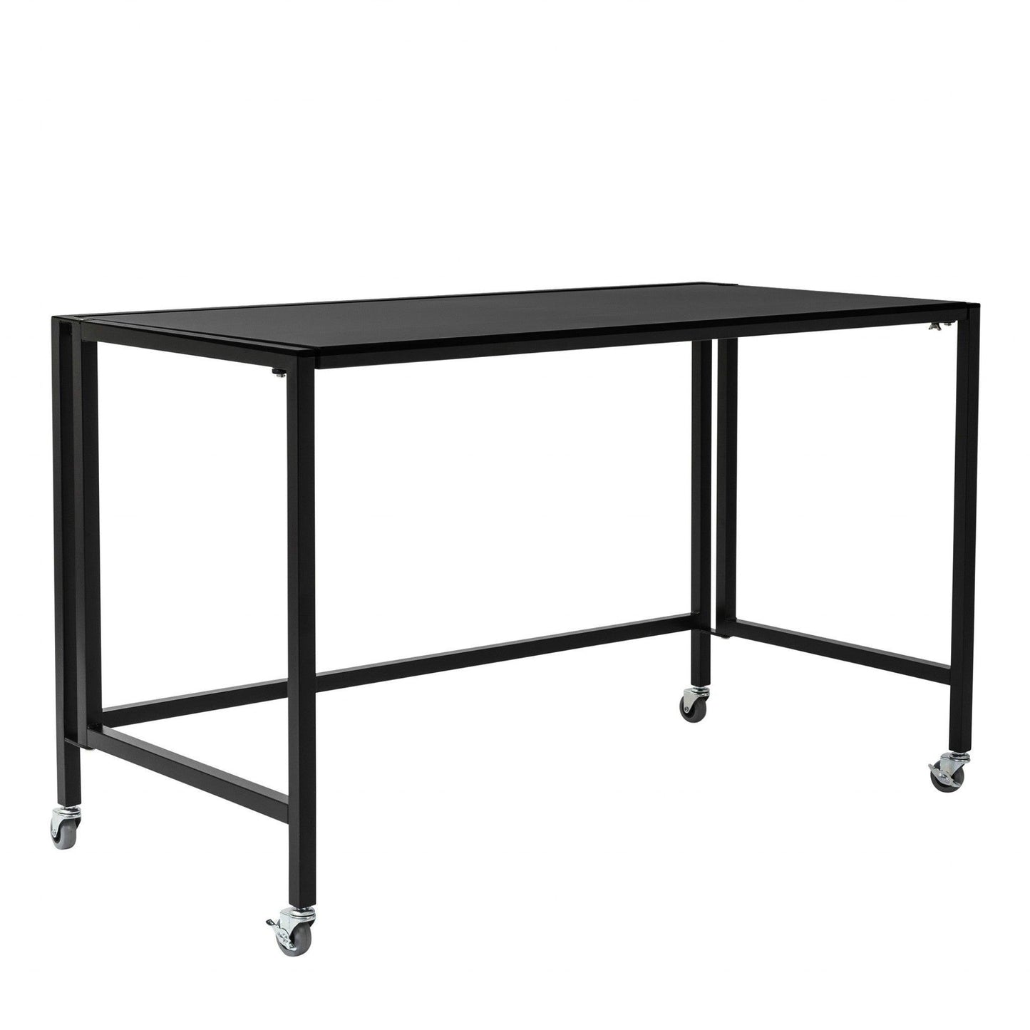 Black Minimalist Metal Folding Table Desk - AFS