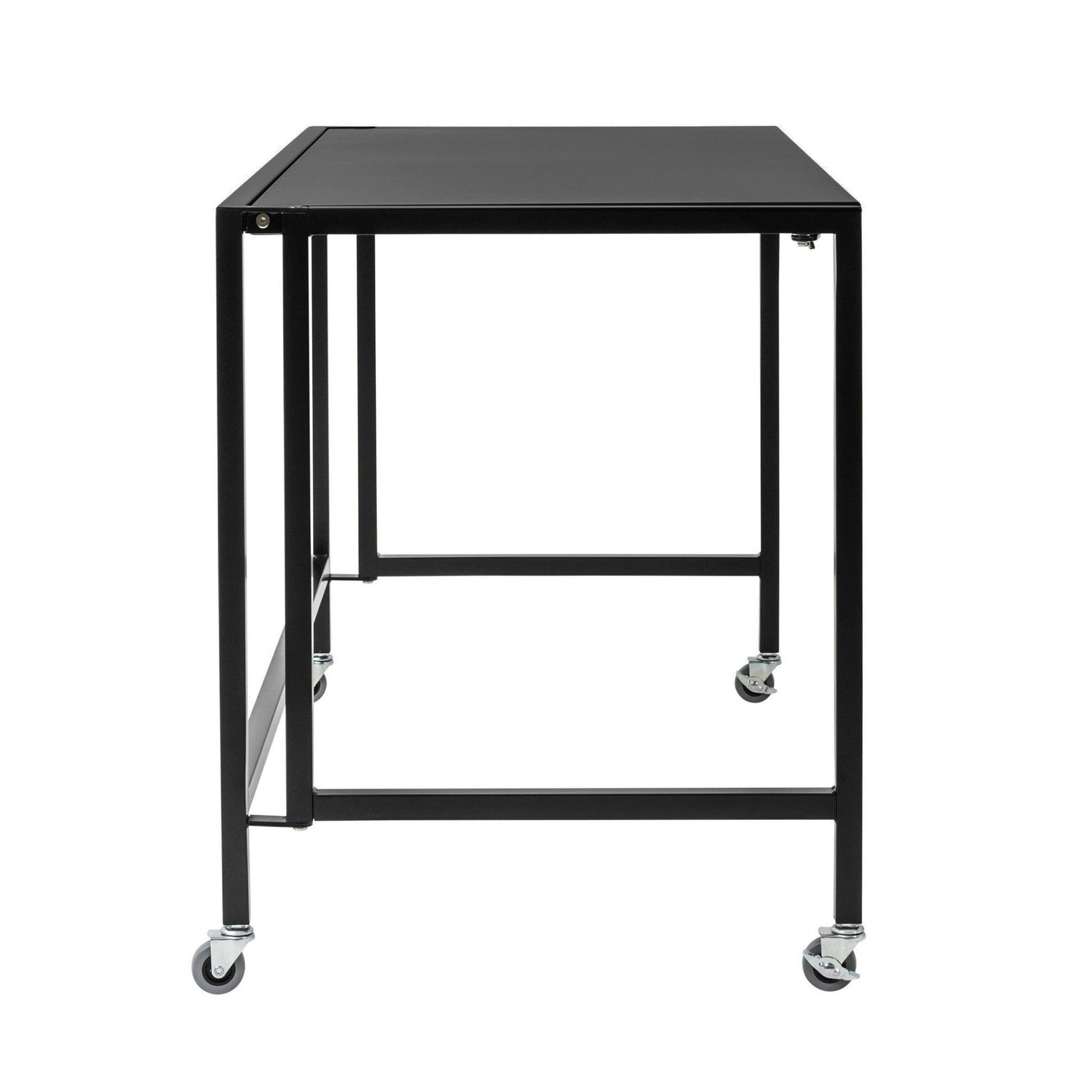 Black Minimalist Metal Folding Table Desk - AFS