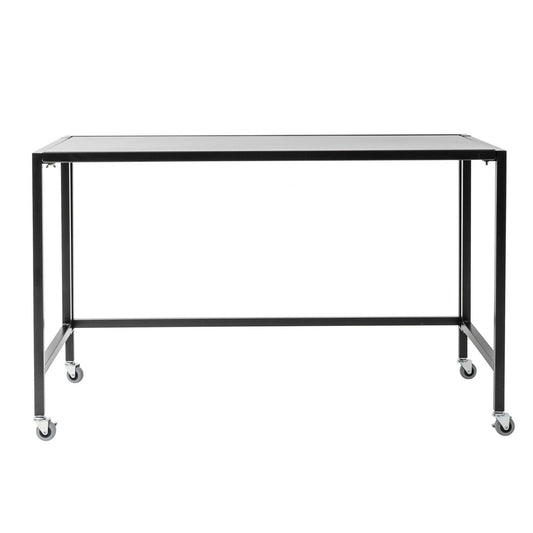 Matte Black Minimalist Metal Folding Table Desk - AFS