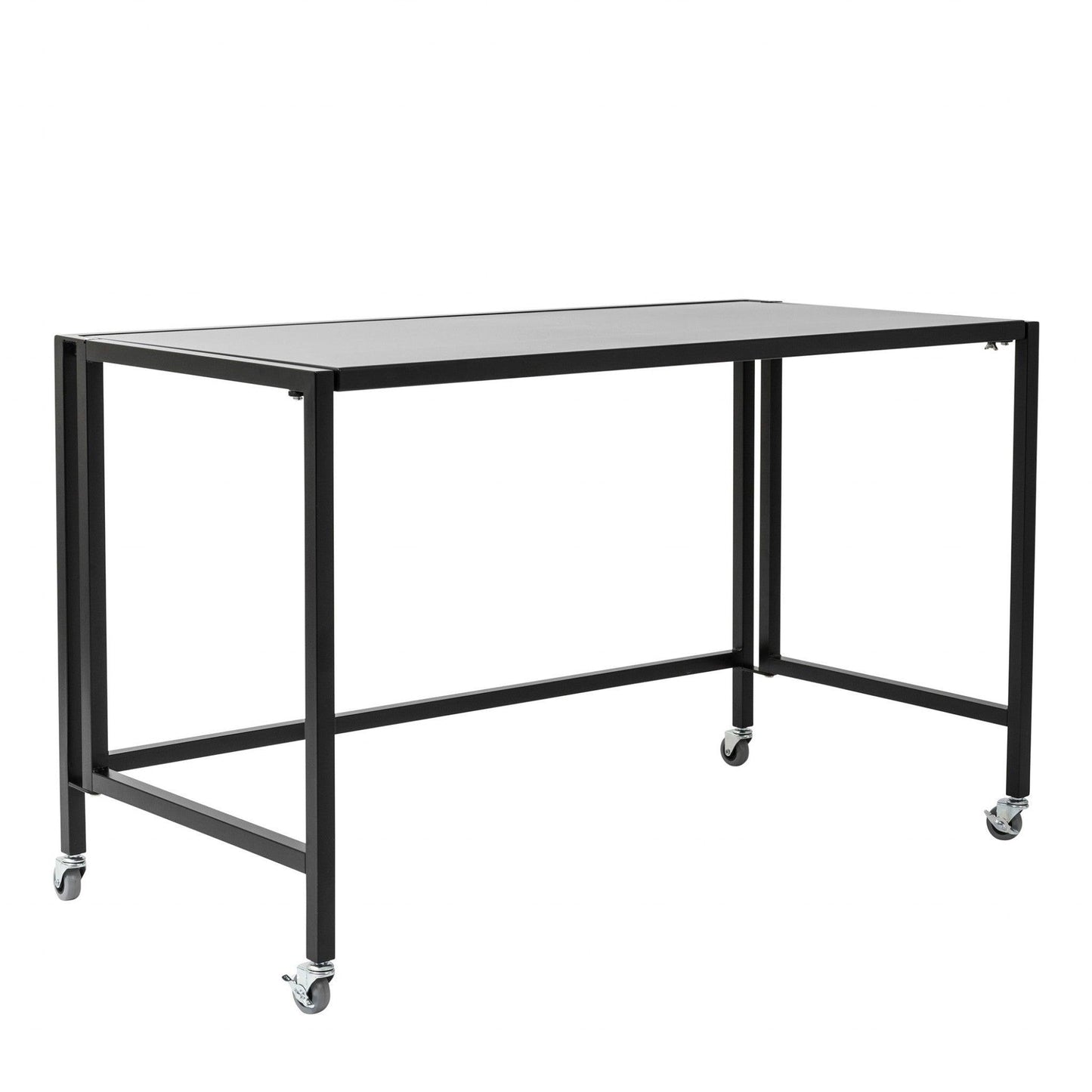 Matte Black Minimalist Metal Folding Table Desk - AFS