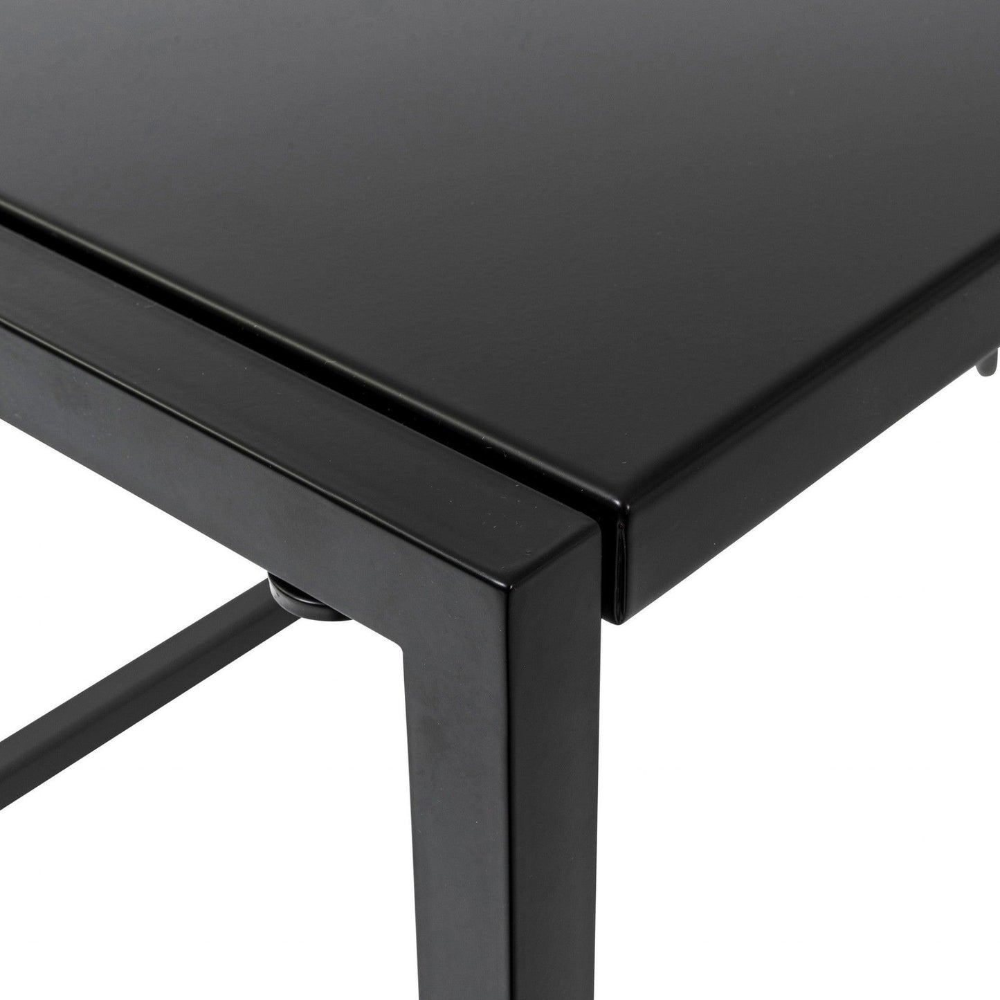 Matte Black Minimalist Metal Folding Table Desk - AFS