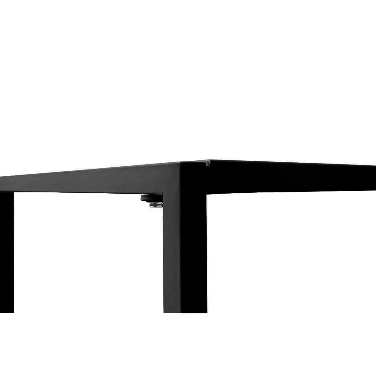 Matte Black Minimalist Metal Folding Table Desk - AFS