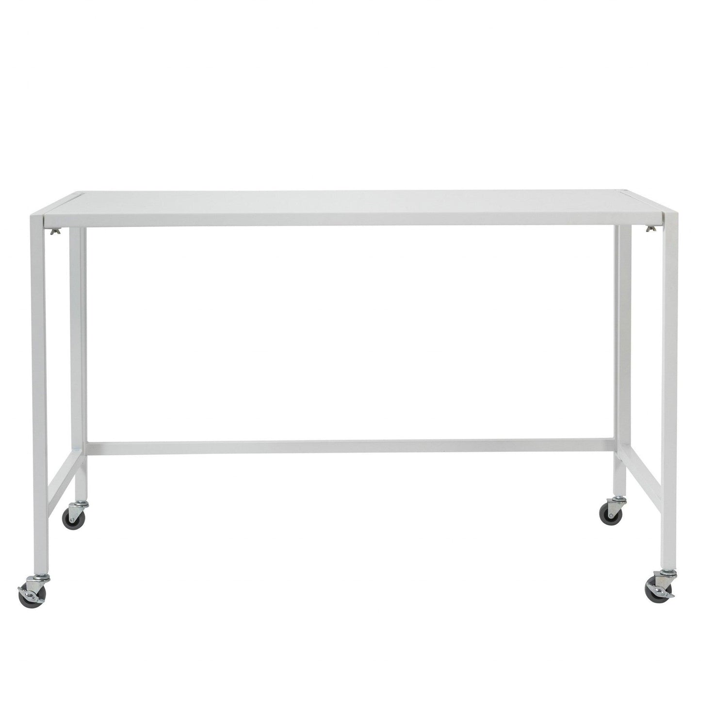 Matte White Metal Minimalist Folding Table Desk - AFS