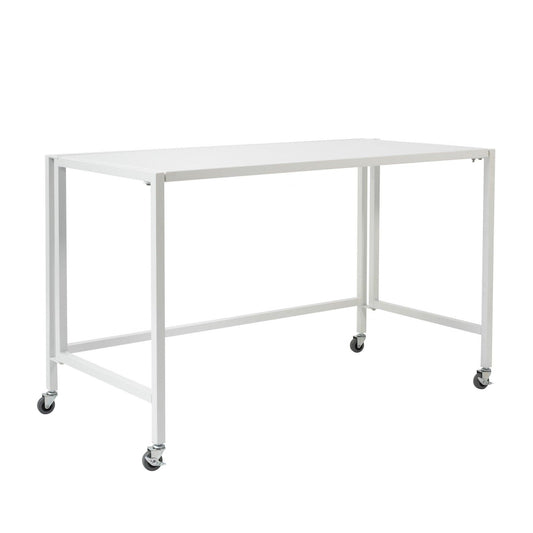 Matte White Metal Minimalist Folding Table Desk - AFS