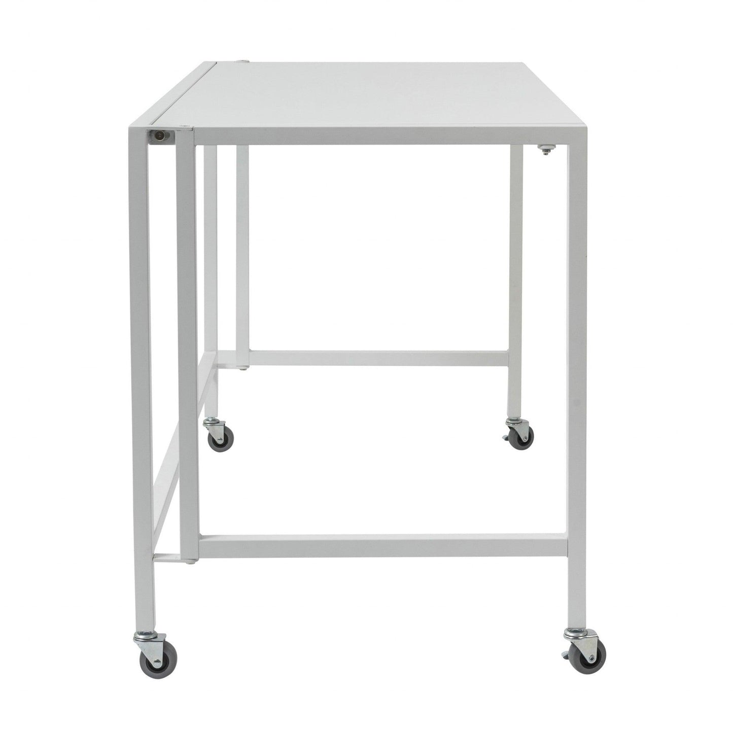 Matte White Metal Minimalist Folding Table Desk - AFS