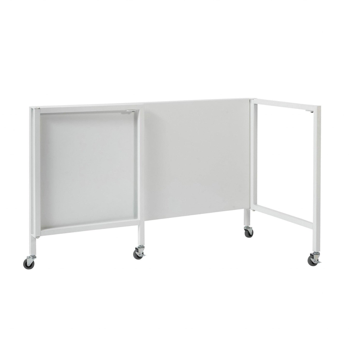 Matte White Metal Minimalist Folding Table Desk - AFS