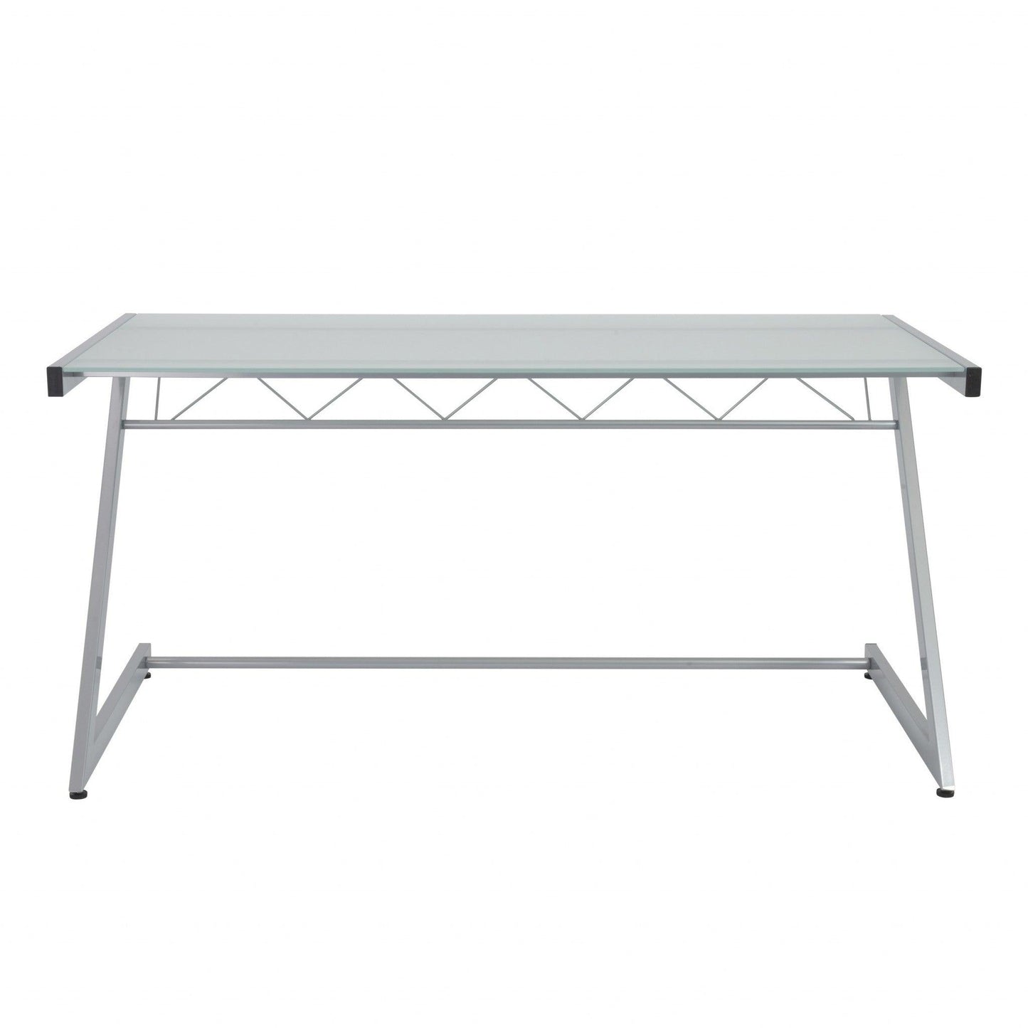 Contemporary Chrome and Frosted Glass Desk - AFS